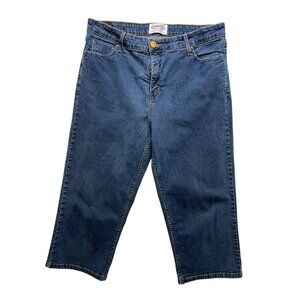 Signature By Levi Strauss & Co. Womens Capri Jeans Size 18 Misses Blue Denim Y2K
